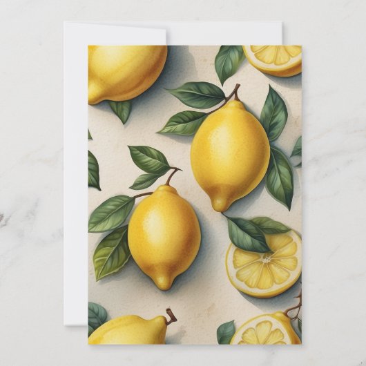 Chic Modern Lemon Mediterranean Vrijgezellenfeest Kaart (Achterkant)