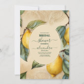 Chic Modern Lemon Mediterranean Vrijgezellenfeest Kaart (Voorkant)