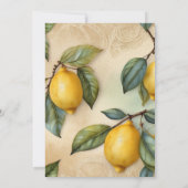 Chic Modern Lemon Mediterranean Vrijgezellenfeest Kaart (Achterkant)