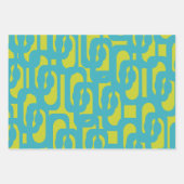 Chic Modern Limoen en Turquoise Loop Pattern Inpakpapier Vel (Voorkant 3)