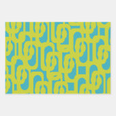 Chic Modern Limoen en Turquoise Loop Pattern Inpakpapier Vel (Voorkant 2)