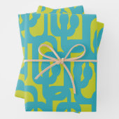 Chic Modern Limoen en Turquoise Loop Pattern Inpakpapier Vel (In situ)