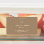 Chic modern Logo neutraal beige kaarsproduct Labels (Aangebracht)