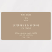 Chic modern Logo neutraal beige kaarsproduct Labels (Design 1)