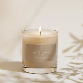 Chic modern Logo neutraal beige kaarsproduct Labels