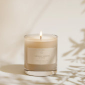 Chic modern Logo neutraal beige kaarsproduct Labels