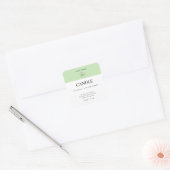 Chic Modern Logo Soft Green Candle Productlabel Vierkante Sticker (Envelop)