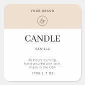 Chic Modern Logo Vanilla Candle Product Label (Voorkant)