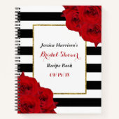 Chic Modern Luxe Red Roses Vrijgezellenfeest Recep Notitieboek (Voorkant)