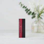 Chic modern luxe rood leder mini visitekaartje (Staand voorkant)