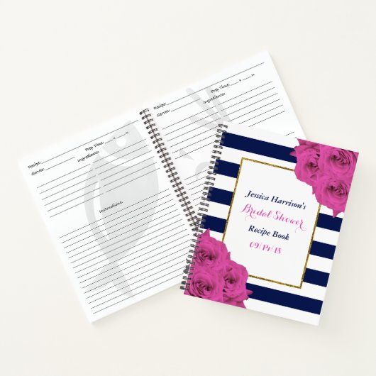 Chic Modern Luxe Roses Vrijgezellenfeest Recipe Notitieboek (Binnen)