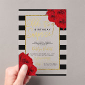 Chic Modern Luxe Shhh... Surprise Birthday Party Acryl Uitnodigingen (Insitu (Draagbaar))