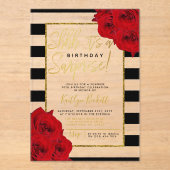 Chic Modern Luxe Shhh... Surprise Birthday Party Acryl Uitnodigingen (Voorkant)