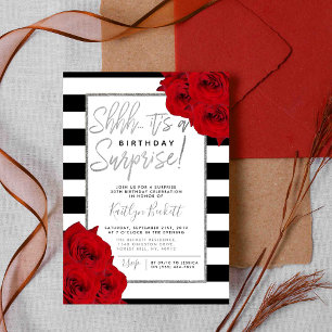 Chic Modern Luxe Shhh... Surprise Birthday Party Kaart