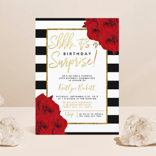 Chic Modern Luxe Shhh... Surprise Birthday Party Kaart