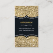 CHIC modern luxury glam glitter black gold Visitekaartje (Achterkant)