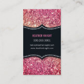 CHIC modern luxury glam glitter black pink Visitekaartje (Achterkant)