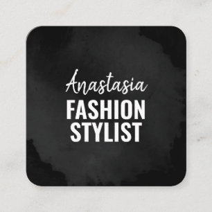 Chic Modern Luxury Plain Black Simple Minimalist Vierkante Visitekaartje
