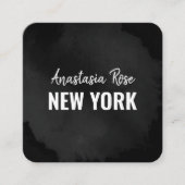 Chic Modern Luxury Plain Black Simple Minimalist Vierkante Visitekaartje (Voorkant)