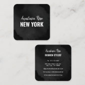 Chic Modern Luxury Plain Black Simple Minimalist Vierkante Visitekaartje (Voorkant / Achterkant)