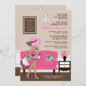 Chic Modern Ma Baby shower nodigt uit Kaart (Voorkant / Achterkant)