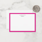 Chic Modern Magenta roze correspondentie Notitiekaartje (Voorkant / Achterkant in situ)
