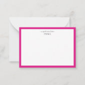 Chic Modern Magenta roze correspondentie Notitiekaartje (Voorkant)