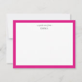 Chic Modern Magenta roze correspondentie Notitiekaartje (Voorkant)