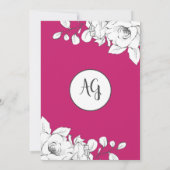 Chic Modern Magenta White Floral 15th Birthday Kaart (Achterkant)