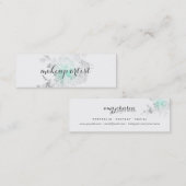 chic modern make - up artiest waterverf blauwgroen mini visitekaartje (Voorkant / Achterkant)