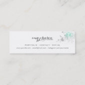 chic modern make - up artiest waterverf blauwgroen mini visitekaartje (Achterkant)