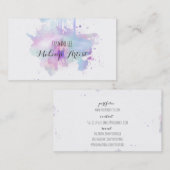 chic modern make - up artiest waterverf blue grung visitekaartje (Voorkant / Achterkant)