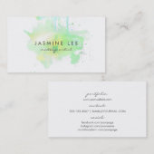 chic modern make - up artiest waterverf green grun visitekaartje (Voorkant / Achterkant)