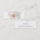 chic modern make - up artiest waterverf paars budg mini visitekaartje (Voorkant / Achterkant)