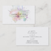 chic modern make-up artiest waterverf paarse grung visitekaartje (Voorkant / Achterkant)