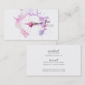 chic modern make - up artiest waterverf paarse lip visitekaartje (Voorkant / Achterkant)