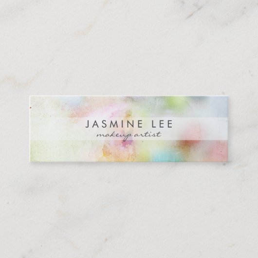 chic modern make - up artiest waterverf stripe bud mini visitekaartje (Voorkant)