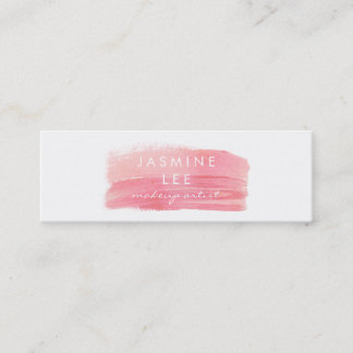 chic modern make - up kunstenaar waterverf roze el mini visitekaartje