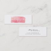 chic modern make - up kunstenaar waterverf roze el mini visitekaartje (Voorkant / Achterkant)