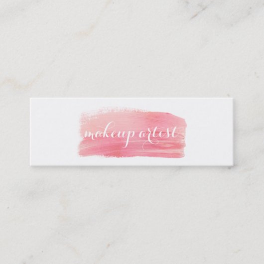 chic modern make - up kunstenaar waterverf roze el mini visitekaartje (Voorkant)
