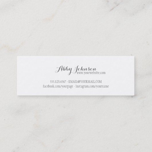 chic modern make - up kunstenaar waterverf roze el mini visitekaartje (Achterkant)