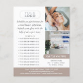 Chic Modern Make-up Schoonheidssalon Taupe Bedrijf Flyer (Achterkant)