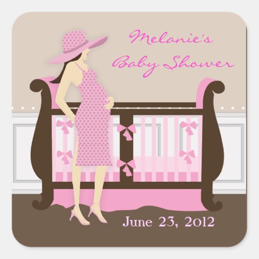 Chic Modern Mam Baby shower Stickers (Voorkant)