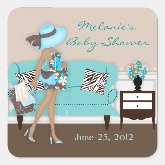 Chic Modern Mam Baby shower Stickers (Voorkant)