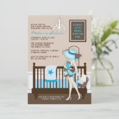 Chic modern mam hedendaags Baby shower uitnodigen Kaart (Staand voorkant)