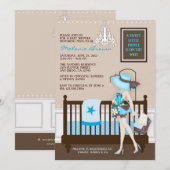 Chic modern mam hedendaags Baby shower uitnodigen Kaart (Voorkant / Achterkant)