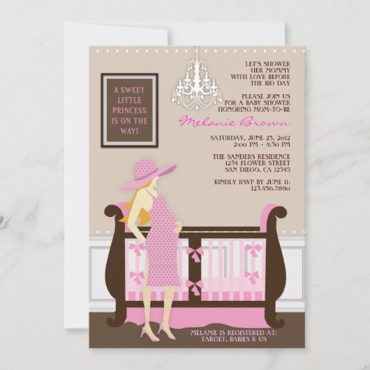 Chic modern mam hedendaags Baby shower uitnodigen Kaart (Voorkant)