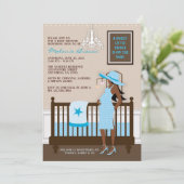 Chic modern mam hedendaags Baby shower uitnodigen Kaart (Staand voorkant)