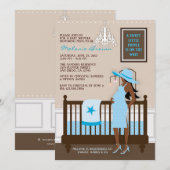 Chic modern mam hedendaags Baby shower uitnodigen Kaart (Voorkant / Achterkant)