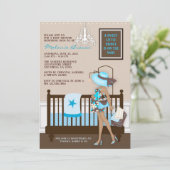 Chic modern mam hedendaags Baby shower uitnodigen Kaart (Staand voorkant)